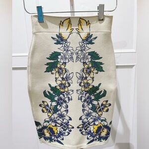 BCBGMAXAZRIA Knit Floral Skirt